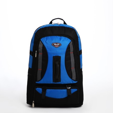 Tourist backpack on lightning, 4 outer pockets, blue/black color