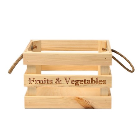 Box for vegetables and fruits, 29 × 23 × 19 cm, wooden, Greengo-1