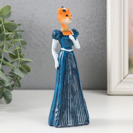 Souvenir Polystone "Lady Cat in a blue dress"-3