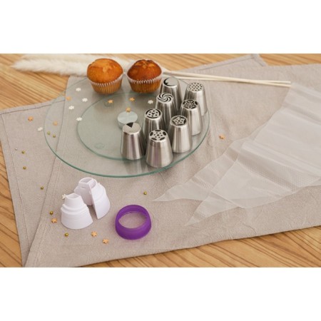 Confectionery set 12 items: 8 nozzles d = 3.7 cm, adapter d = 4 cm, 3 bag 22 × 32 cm, mix nozzles-6