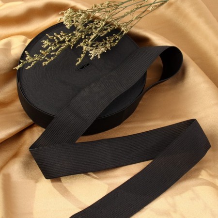 Knitted elastic, 40 mm, 25 ± 2 m, black color