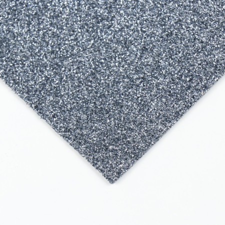 Foamiran glitter 2 mm, 50x50 cm, dark gray-1