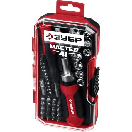 Reversible screwdriver bison 25042, with nozzles 41 pcs.-3