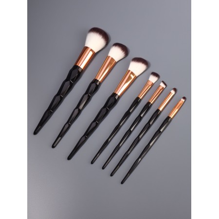 Set of brushes d/makeup 7 pc 20cm nylo/plastic black bag QF