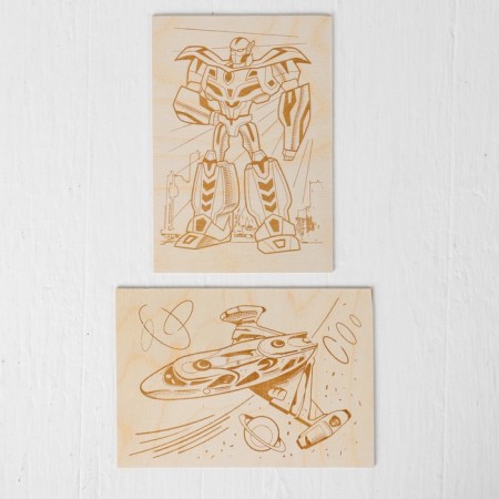 Boards for burning 2 pcs. "Transformer and spaceship" blister-1