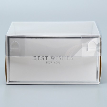 Box for confectionery with PVC cover Best Wishes, 11.5 x 11.5 x 6 cm-2