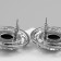 Earrings Assorted "Circle" Sphere, Black Color in silver