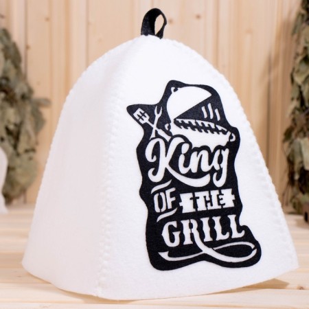 Bath cap with applique "King", black