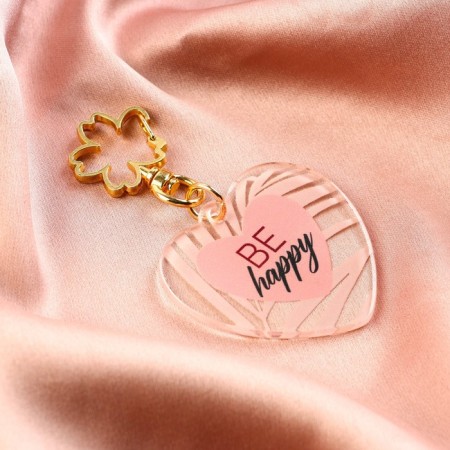 Acrylic key -keyboard "Be happy", 5 x 4.6 cm-1