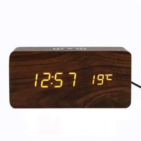 Clock - an alarm clock "number" desktop "desktop with a thermometer and wireless Qi charging-3
