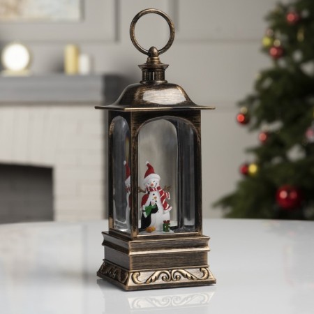 LED figure "Snowman and Penguin" 9 × 23 × 9 cm, plastic, AAX3 batteries (not in the kit), USB, glow warm white-1