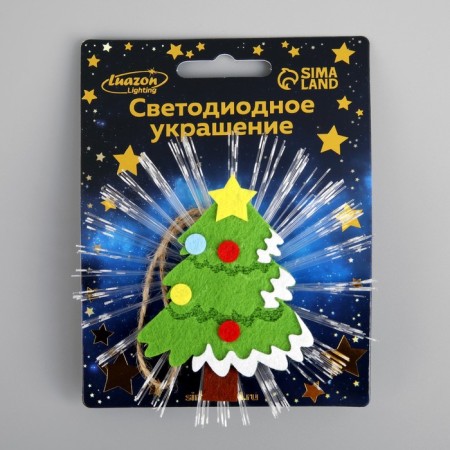 Light suspension "Christmas tree" 10 cm, batteries Lr44x3, glow of multi-3