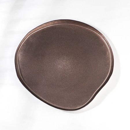 Trend, glass dish, d = 28 cm, brown color-1