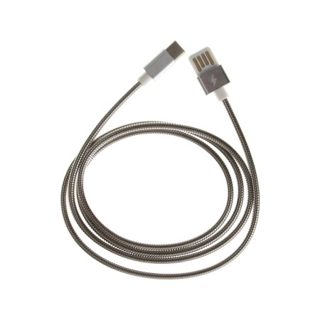 Type -C cable - usb, 2.1 a, metal braid, 1 meter, silver-2