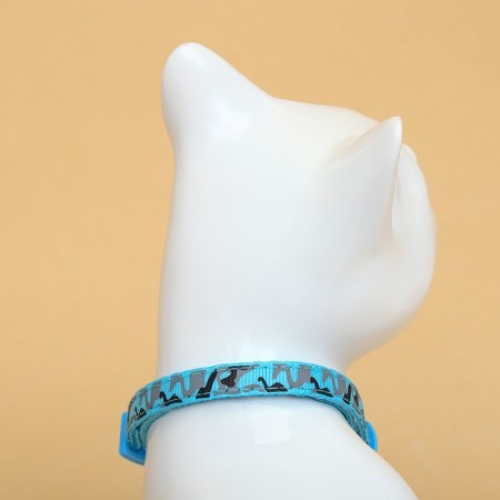 Kotoflash collar, with a tambourine, 30 x 1 cm, polyester, blue-3