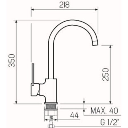 Kitchen mixer "RMS" SL130-017F, single-leaf, cartridge 35 mm, brass, chrome-4