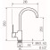 Kitchen mixer "RMS" SL130-017F, single-leaf, cartridge 35 mm, brass, chrome