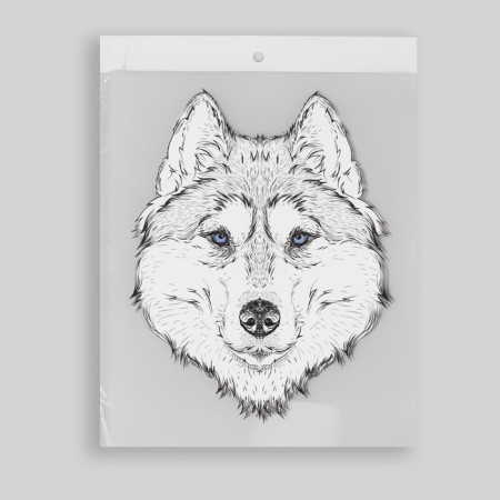 Thermalrotransfer "Wolf", 15.5 × 20 cm, black/white color-4