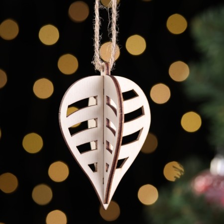 Wooden toy on the Christmas tree "Figure", type 1, voluminous, 5.78.5x5.7 cm