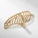 Ring metal "leaf" of fern, color gold, dimensionless