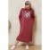 Female dress, size 64, burgundy color
