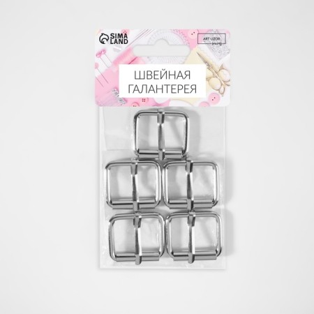 Wire buckle, 3.2 × 2.8 cm, 25 mm, 5 pcs, economy, silver color-4