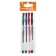 Set of gel pens 4 colors, blue, red, black, green, green body.