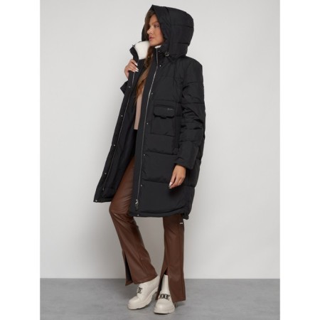 Coat insulated winter female, size 54, black color-19