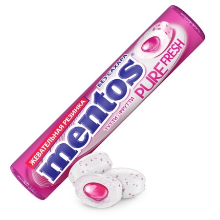Chewing gum Mentos Liquid Center Tutti Futti Roll, 15.5 g.