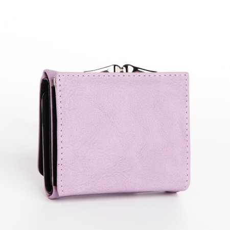 Women's wallet on the button, lilac color-1
