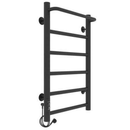 Two electric heated towel rail Laris Prime Chekch, 400x600 mm, 6 crossbars, left, black-10