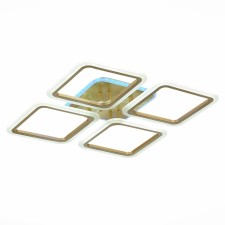 Светильник потолочный Evoled. SLE200422-04. Qutro. 1х112 Вт, LED, 3000-6000K, 8064 Lm, 55х55х7,5 см, цвет золотистый