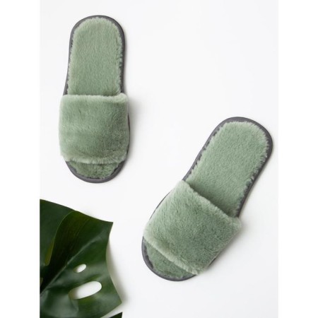 Women's slippers open nose, size 36-38, emerald color-5