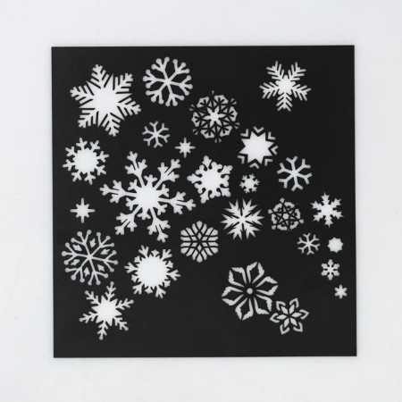 Stencil for creativity "Snowflakes", 15 x 15 cm, plastic-2