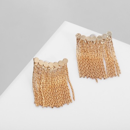 Earrings "Waterfall" on circles, color gold-1