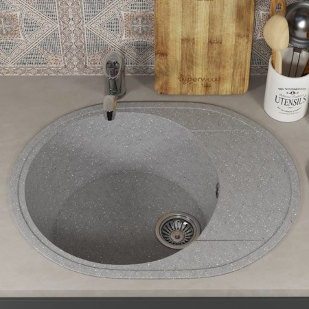 Kitchen carrier from the stone Uperwood Econ UPD-107, 003, oval, color 003 Gray matte-1