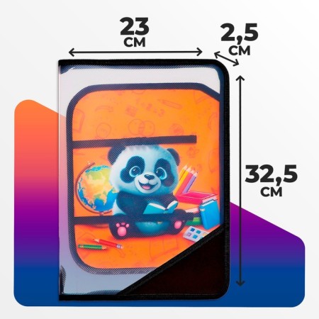 Labor folder A4, 325 x 230 x 25 mm, lightning around, folding bar, plastic, PTR-1, calligrata "Panda"-1