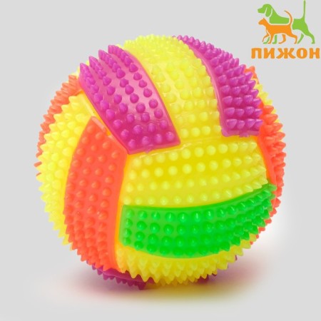Dog ball glowing with a “water polo”, tpr, 7 cm, mix of flowers