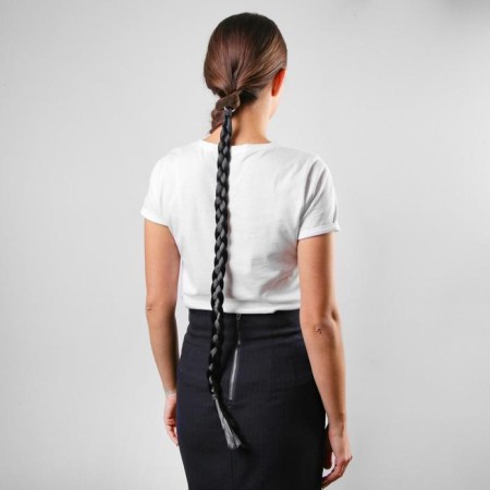 A braid on the elastic band "burning brunette", length 66 cm-1