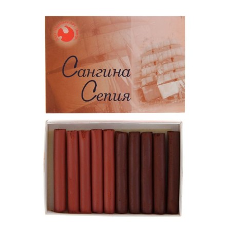 Sangin/Sepia, set 10 pieces, (length55 ± 1 mm; diameter 8 mm ± 1 mm), in a cardboard box