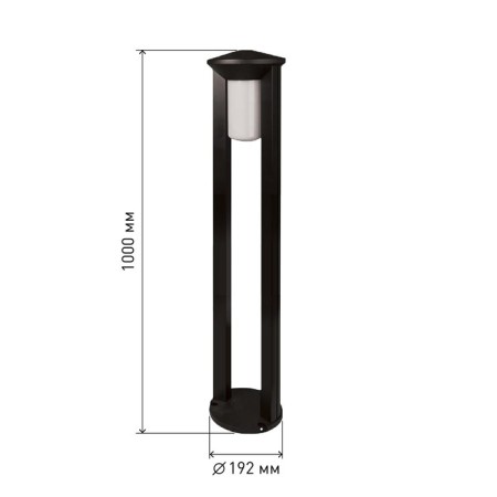 Lamp Garden Era E27, IP54, 20W, 192x192x1000 mm, black-2