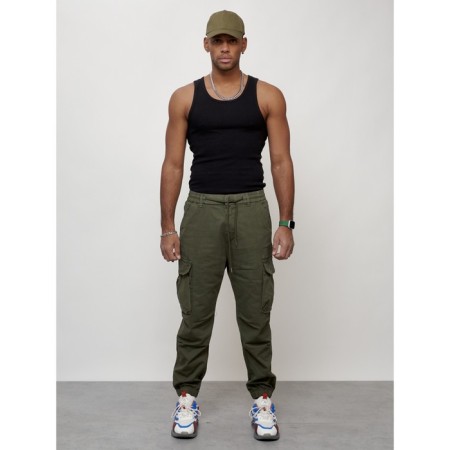 Cargo jeans men, size 44-46, khaki color-4