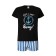 Set a home female print Let`s Sail (T -shirt/shorts), black color, size 44