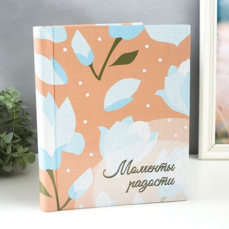 Photo album magnetic 20 sheets "Pale blue flowers" Kraft 29x24x2 cm