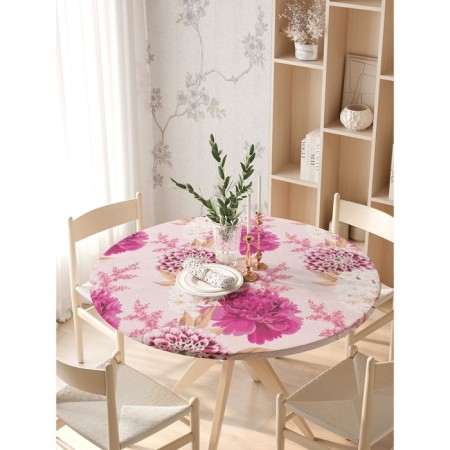 Tables on the table “Bright colors”, round, oxford, elastic band, size 140x140 cm, diameter 105-120 cm-2