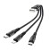Cable Hoco X47, 3 V 1 Lightning/Micro/Type -C - USB, 2.4 A, 0.25 m, fabric, black