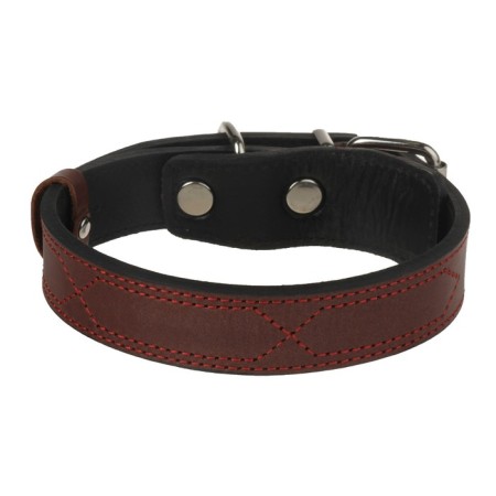 Collar zoonik "Premium-classic" Leather double, 41-53 x 3 cm, cognac-1