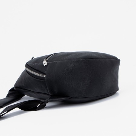 School bag, wallet, textura, artificial leather, black color-2