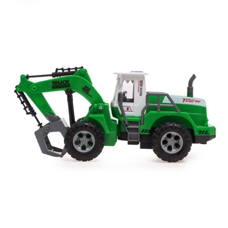 Excavator inertial "Stroykhnika", lighting effects, mobile parts, green color-1