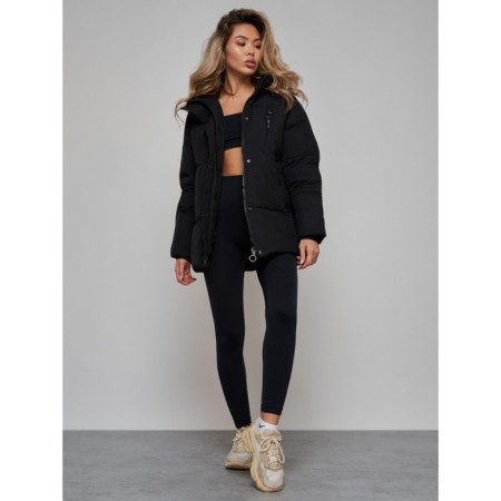 Winter jacket female, size 50, black color-18